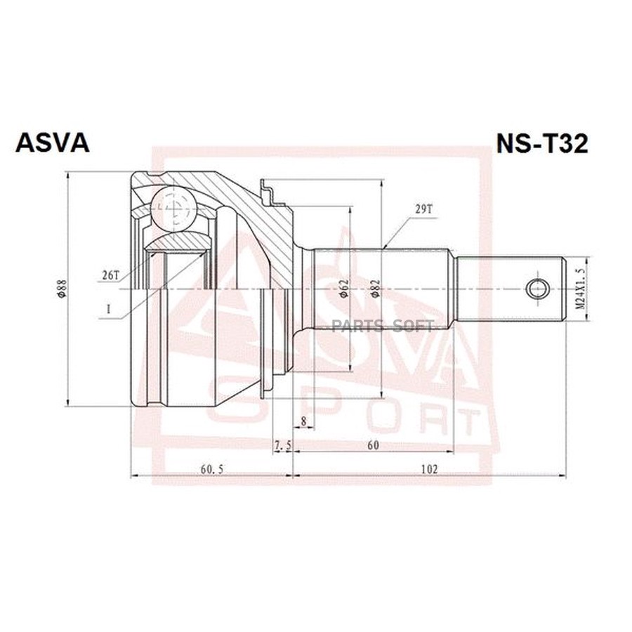 ШРУС наружный 26x62x29 Asva NS-T32 - ASVA None None